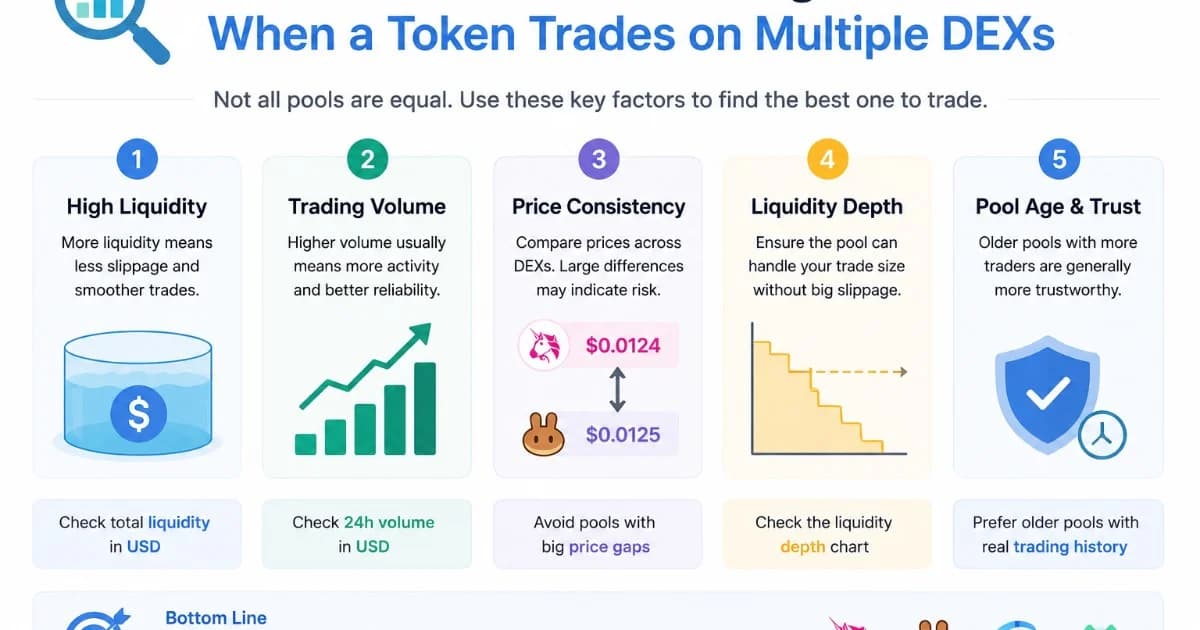 How to Choose the Right Pool When a Token Trades on Multiple DEXs