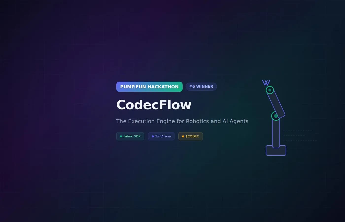 CodecFlow Wins 6th Place at Pump.fun Hackathon With Robotics Execution Engine