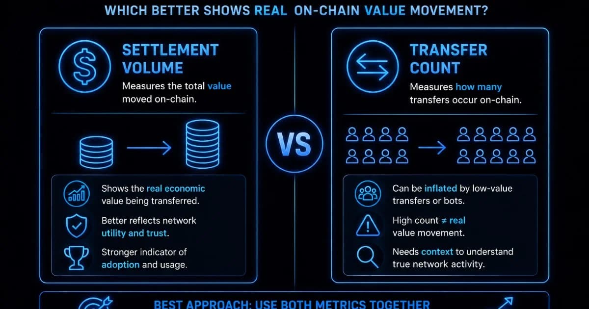 Settlement Volume vs Transfer Count: Which Better Shows Real On Chain Value Movement?