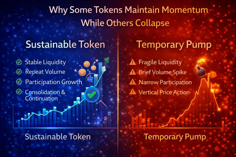 Crypto tokens analysis: factors influencing momentum and collapse in cryptocurrency markets for traders and investors.