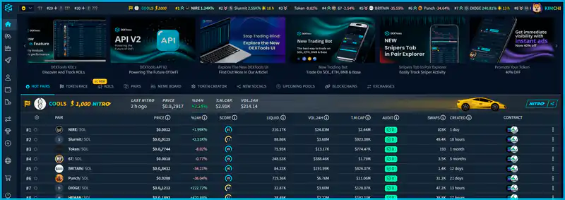 DEXTools logo displayed prominently, highlighting its role as the leading token scanner for Solana in 2026.