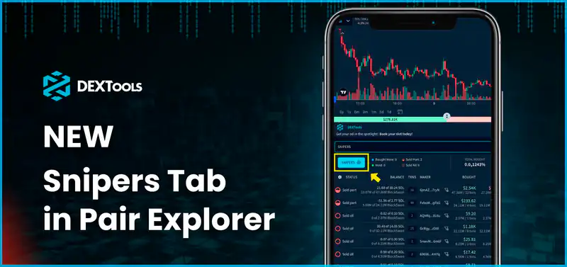 Image showcasing top sniping tools for successful token launches on decentralized exchanges (DEXs).