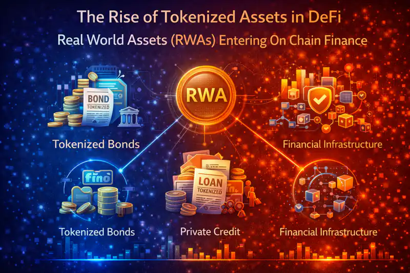 Tokenized assets in DeFi, showcasing real-world assets revolutionizing finance and bridging traditional markets with blockchain.